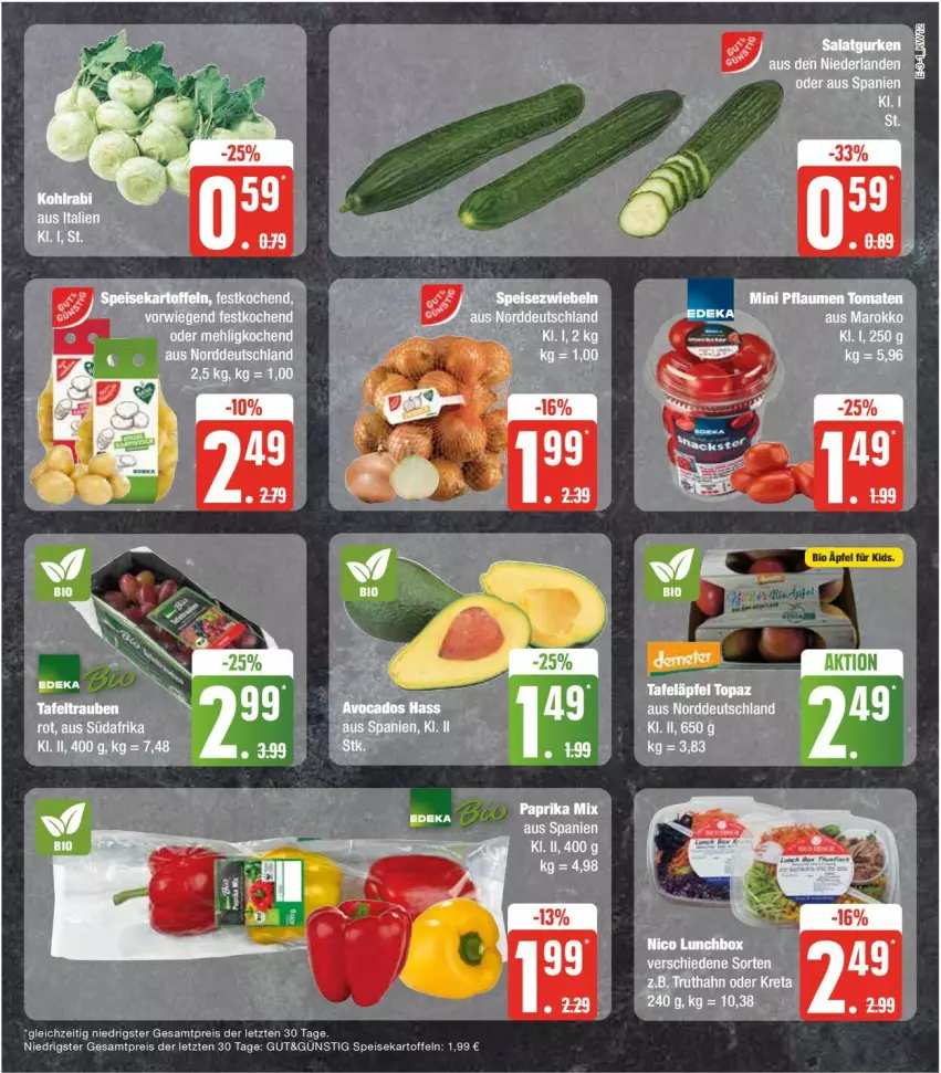 Aktueller Prospekt Edeka - Prospekte - von 18.03 bis 23.03.2024 - strona 11 - produkty: avocado, avocados, eis, kartoffel, kartoffeln, mehl, paprika, paprika mix, reis, speisekartoffeln, tafeltrauben, Ti, trauben, ZTE