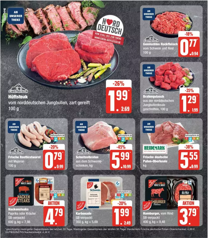 Aktueller Prospekt Edeka - Prospekte - von 18.03 bis 23.03.2024 - strona 12 - produkty: eis, henkel, jungbullen, Nackensteak, nackensteaks, pute, reis, schenkel, steak, steaks, Ti, ZTE