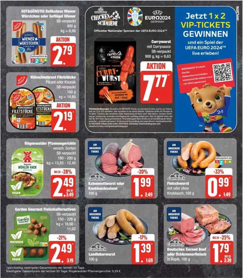 Aktueller Prospekt Edeka - Prospekte - von 18.03 bis 23.03.2024 - strona 13 - produkty: curry, currywurst, eis, elle, filet, filets, pfanne, pfannen, reis, rügenwalder, sauce, Ti, wurst, ZTE