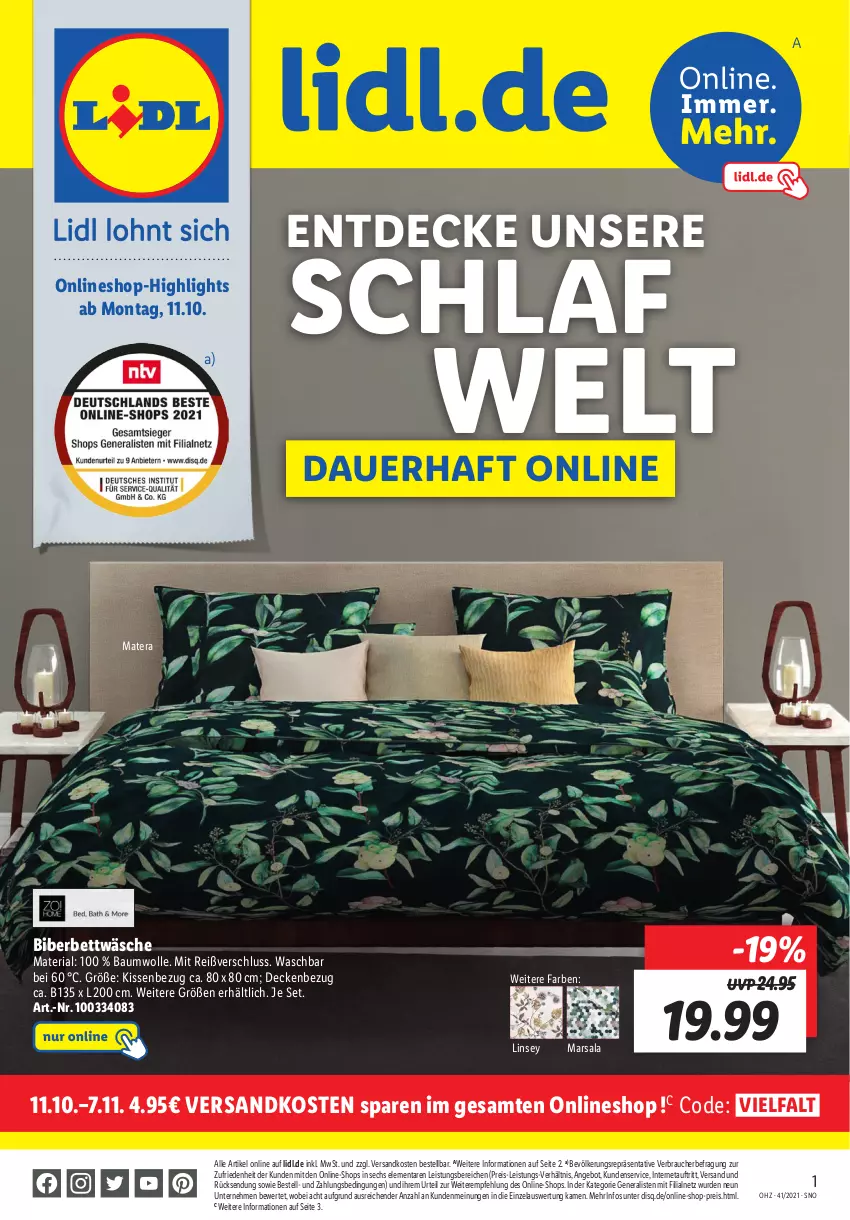 Aktueller Prospekt Lidl - Onlineshop-Highlights der Woche - von 11.10 bis 17.10.2021 - strona 1