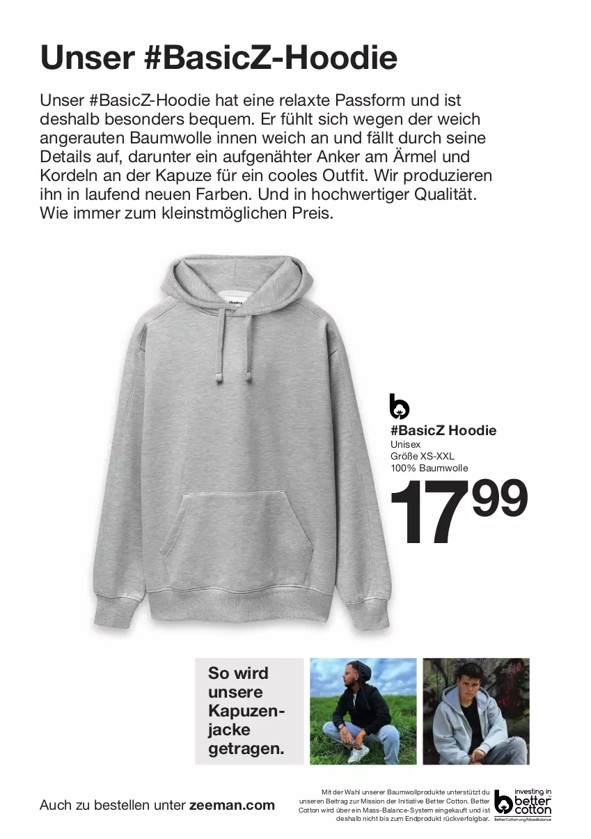 Aktueller Prospekt Zeeman - Prospekte - von 02.03 bis 15.03.2024 - strona 6 - produkty: Bau, baumwolle, bett, eis, elle, Jacke, Kapuzenjacke, Laufen, LG, reis, rel, Ti, wolle