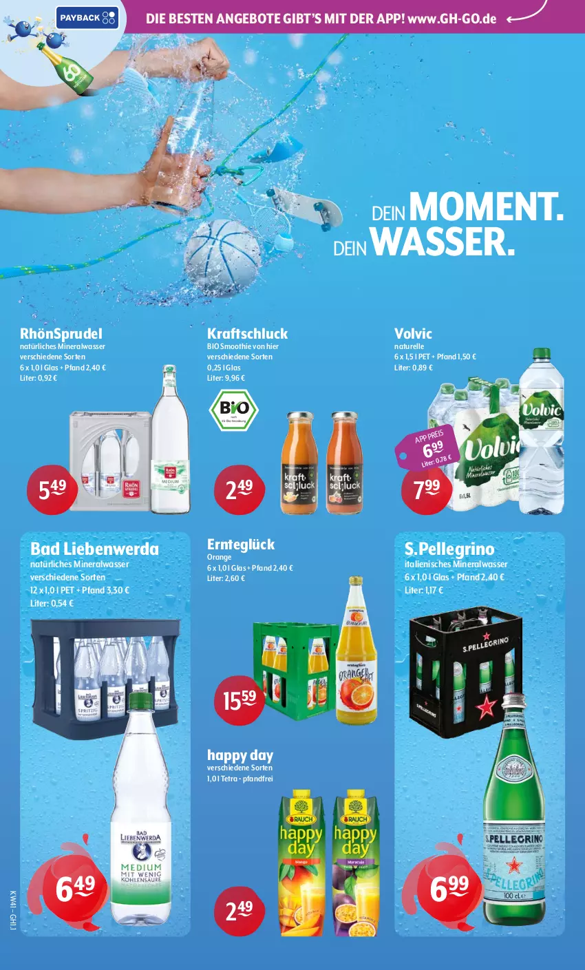 Aktueller Prospekt Getraenke Hoffmann - Prospekte - von 05.10 bis 10.10.2026 - strona 2 - produkty: Alwa, angebot, angebote, Bad, Bad Liebenwerda, bio, eis, elle, Happy Day, kraft, mineralwasser, natur, natürliches mineralwasser, orange, rel, RhönSprudel, smoothie, Sprudel, volvic, wasser