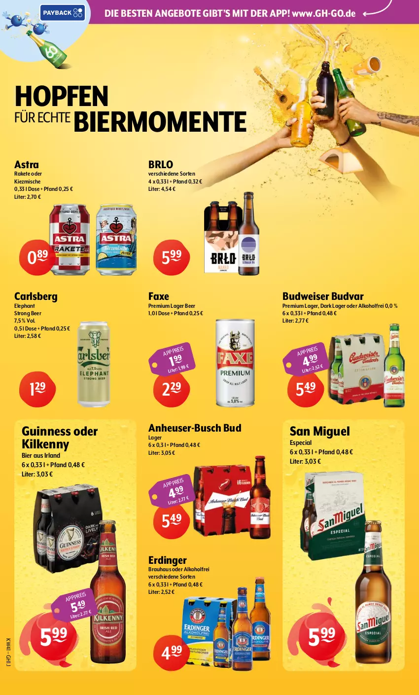 Aktueller Prospekt Getraenke Hoffmann - Prospekte - von 05.10 bis 10.10.2026 - strona 6 - produkty: alkohol, angebot, angebote, Astra, axe, bier, BRLO, budweiser, carlsberg, eis, ente, erdinger, Guinness, Heu, Kilkenny