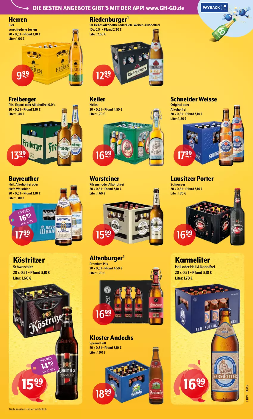 Aktueller Prospekt Getraenke Hoffmann - Prospekte - von 05.10 bis 10.10.2026 - strona 7 - produkty: alkohol, altenburger, angebot, angebote, Berger, bier, burger, eis, elle, Freiberger, gin, Hefe, Kloster Andechs, köstritzer, pils, pilsener, premium pils, Spezi, steiner, warsteiner, weissbier