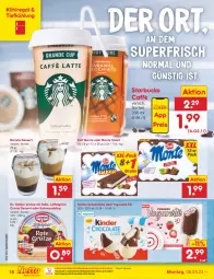 Gazetka promocyjna Netto Marken-Discount - Filial-Angebote - Gazetka - ważna od 13.05 do 13.05.2023 - strona 16 - produkty: bestpreis, creme, dessert, Dr. Oetker, eis, grütze, Kinder, kinder schokolade, kühlregal, LG, Löffel, monte, ndk, oder yogurette, pudding, regal, reis, sahne, schoko, schokolade, snack, Soße, starbucks, Ti, Yo, yogurette, zott, Zott Monte