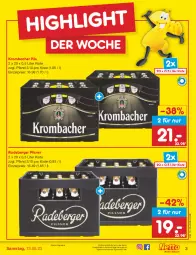 Gazetka promocyjna Netto Marken-Discount - Filial-Angebote - Gazetka - ważna od 13.05 do 13.05.2023 - strona 3 - produkty: angebot, Berger, bestpreis, eis, krombache, krombacher, krombacher pils, pils, pilsner, radeberger, radeberger pilsner, reis, Ti, ZTE