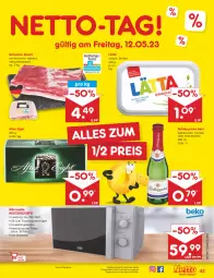 Gazetka promocyjna Netto Marken-Discount - Filial-Angebote - Gazetka - ważna od 13.05 do 13.05.2023 - strona 43 - produkty: after eight, angebot, Bau, bestpreis, bier, eis, elle, lätta, mikrowelle, reis, rotkäppchen, schwein, schweine, schweine-bauch, sekt, teller, Ti, timer, wein, weine, ZTE