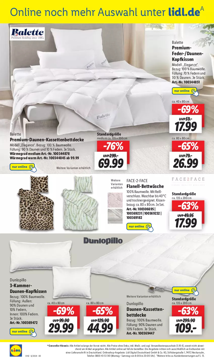 Aktueller Prospekt Lidl - Aktionsprospekt - von 05.02 bis 10.02.2024 - strona 42 - produkty: angebot, angebote, Bau, baumwolle, bett, bettwäsche, decke, dell, dunlop, eis, elle, Ergee, kissen, Kissenbezug, kopfkissen, Mode, ndk, reis, rel, Ria, Schal, Schale, telefon, Ti, Trockner, uhr, wolle