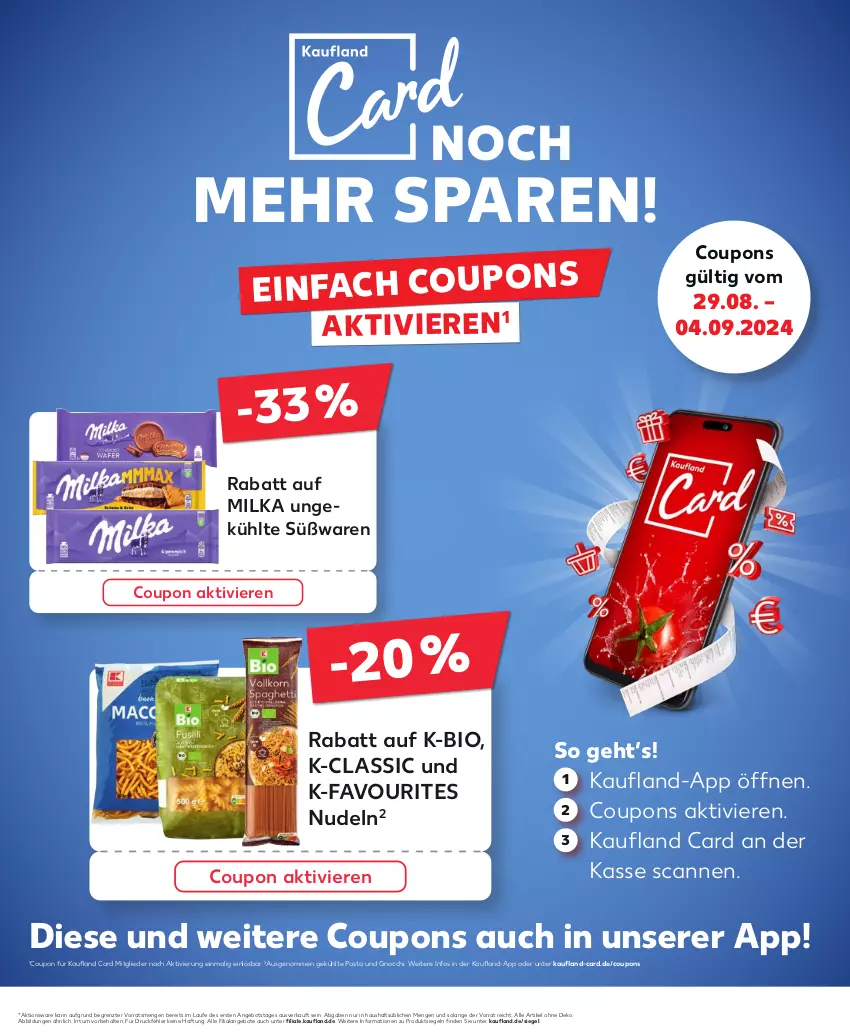 Aktueller Prospekt Kaufland - Prospekt - von 29.08 bis 04.09.2024 - strona 31 - produkty: angebot, angebote, bio, coupon, coupons, gnocchi, milka, nudel, nudeln, pasta, Ti, ZTE