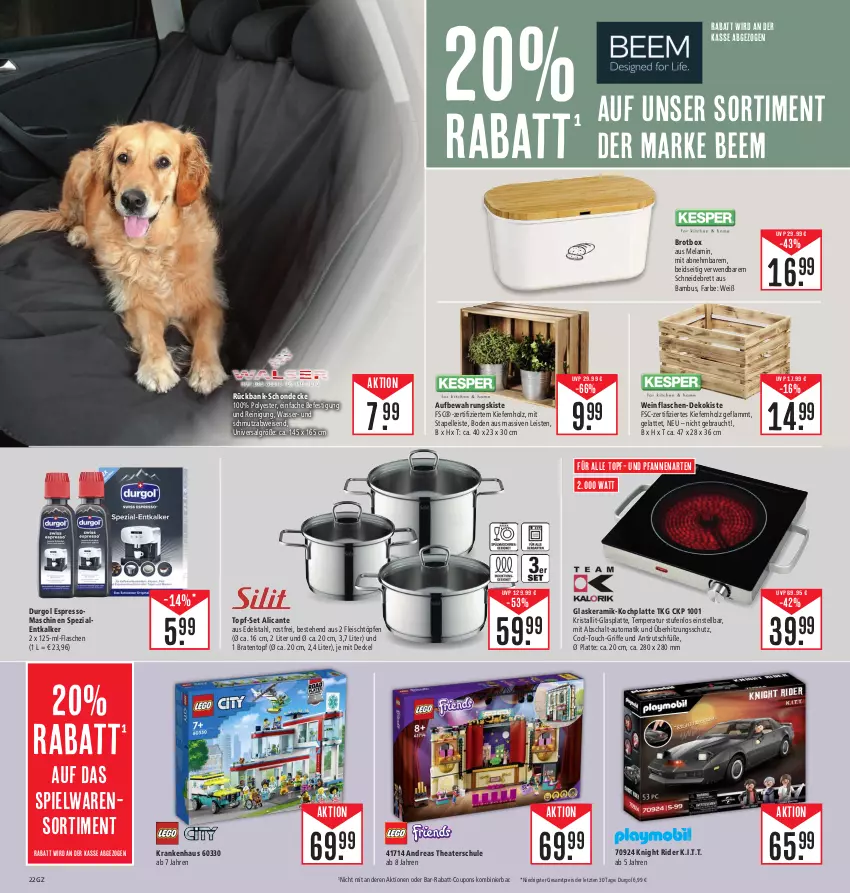 Aktueller Prospekt Edeka - Angebote der Woche - von 09.10 bis 14.10.2023 - strona 22 - produkty: auto, bambus, Bank, braten, Bratentopf, brot, coupon, coupons, decke, Deckel, edelstahl, eis, elle, entkalker, espresso, flasche, fleisch, glaskeramik, glasplatte, Holz, HP, lamm, latte, LG, pfanne, pfannen, rabatt-coupon, Rauch, Reinigung, reis, rwe, Schal, schneidebrett, Spezi, spielwaren, Thea, Ti, topf, topf-set, überhitzungsschutz, und pfanne, wasser, wein, ZTE