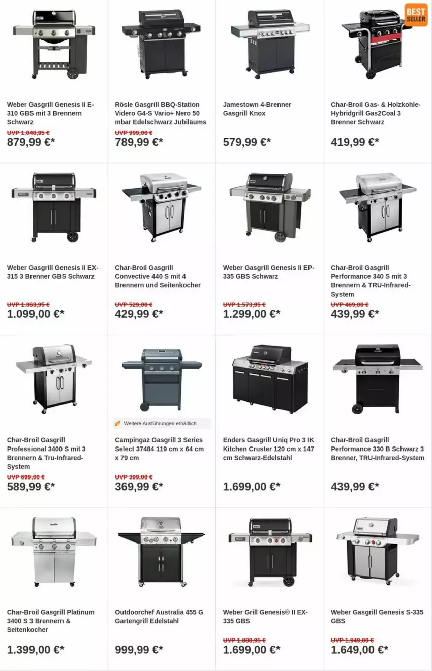 Aktueller Prospekt Obi - Prospekte - von 08.08 bis 16.08.2023 - strona 13 - produkty: aust, campingaz, char-broil, edelstahl, enders, Garten, gasgrill, grill, Holz, holzkohle, Jubiläums, Kocher, nero, rösle, Ti, weber