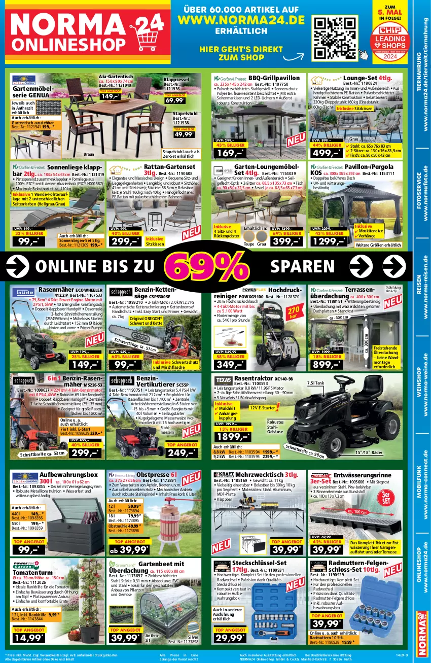 Aktueller Prospekt Norma - Norma - von 22.03 bis 07.04.2024 - strona 1 - produkty: angebot, Anhänger, aufbewahrungsbox, auto, Bau, beere, beeren, braun, Brei, decke, Deckel, eis, elle, ente, felgen, flasche, Garten, gartenmöbel, gartentisch, gin, grill, Grillpavillon, Holz, HP, Kette, kissen, klappsessel, korb, Kugel, latte, led-licht, LG, Liege, lounge-set, messer, möbel, moskitonetz, ndk, obst, pavillon, pflanze, pflanzen, rasen, rasenmäher, Rasentraktor, reiniger, reis, Ria, riegel, rwe, sac, säge, schlauch, Seitenmarkise, senf, sessel, Sitzhöhe, sitzkissen, sonnenliege, sonnenschutz, stapelstuhl, stuhl, Terrassenüberdachung, Ti, Tiere, tiernahrung, tisch, tomate, tomaten, topf, und gemüse, wasser, weck, wein, weine, weinshop, ZTE