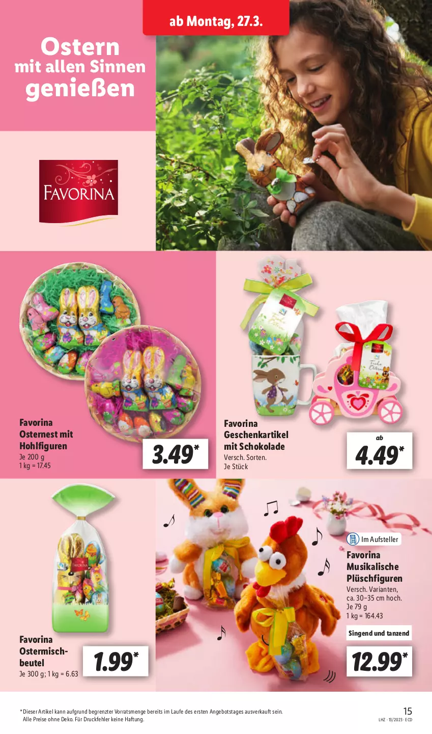 Aktueller Prospekt Lidl - Aktionsprospekt - von 27.03 bis 01.04.2023 - strona 17 - produkty: angebot, beutel, eis, elle, Plüsch, reis, Ria, schoko, schokolade, teller, Ti, ZTE