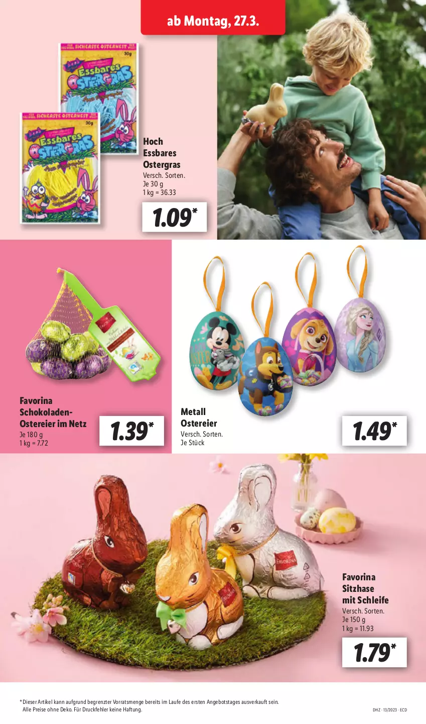 Aktueller Prospekt Lidl - Aktionsprospekt - von 27.03 bis 01.04.2023 - strona 25 - produkty: angebot, eier, eis, reis, schoko, schokolade, schokoladen, Ti, ZTE