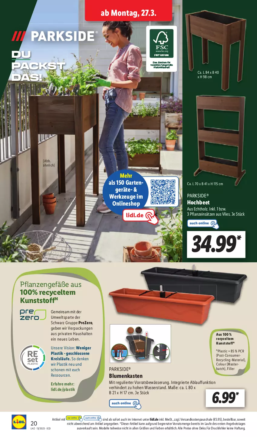 Aktueller Prospekt Lidl - Aktionsprospekt - von 27.03 bis 01.04.2023 - strona 30 - produkty: angebot, asti, blume, blumen, Clin, dell, eis, elle, Garten, Holz, Mode, ndk, Parkside, reis, Ria, Schal, Schale, Ti, wasser, werkzeug, werkzeuge, ZTE