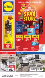 Gazetka promocyjna Lidl - Aktionsprospekt - Gazetka - ważna od 01.04 do 01.04.2023 - strona 1 - produkty: aktionspreis, angebot, angebote, Bad, bio, coupon, eis, Garten, kaffee, klapptisch, küche, Küchen, mövenpick, mövenpick kaffee, pepsi, reis, riegel, ritter, ritter sport, sessel, Sport, stapelsessel, Ti, tisch, ZTE