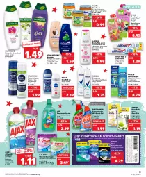 Gazetka promocyjna Kaufland - Gazetka - ważna od 21.12 do 21.12.2022 - strona 19 - produkty: ajax, allzweckreiniger, Alwa, Always, angebot, angebote, Bad, beutel, binden, bio, body, body milk, Bref, bref power, Brei, bürste, bürsten, butter, Cap, colorwaschmittel, coupon, creme, Damenbinden, decke, deo, deo roll-on, deospray, eis, Fleckenentferner, frucht, Käse, katzensnack, katzensnacks, kraft, lavera, leine, natur, natura, nivea, Nivea Men, Odol, Odol-med 3, olive, oral-b, palmolive, püree, quetschbeutel, Rasierschaum, reiniger, rexona, roll-on, Roller, schauma, schwarzkop, schwarzkopf, shampoo, shampoo oder spülung, Sheabutter, snack, snacks, sofort-rabatt, spülung, Ti, Tiere, waschmittel, weck, Wild, zahnbürste, zahnbürsten, zahncreme