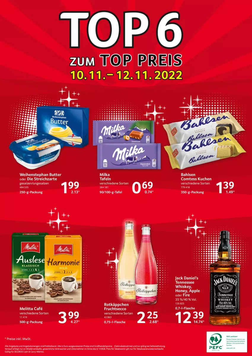 Aktueller Prospekt Selgros - Food - von 10.11 bis 16.11.2022 - strona 32 - produkty: angebot, angebote, Apple, bahlsen, butter, comtess, comtess kuchen, ecco, eis, flasche, frucht, fruchtsecco, jack daniel, Jack Daniel’s, kuchen, LG, melitta, Rauch, reis, rotkäppchen, salz, Streichzart, Ti, weihenstephan, whiskey