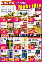 Gazetka promocyjna Norma - Norma - Gazetka - ważna od 01.08 do 01.08.2022 - strona 6 - produkty: apfel, aprikose, aprikosen, Bad, Badekristalle, Becher, blume, blumen, burger, Clin, cola, creme, deo, deospray, duschgel, eier, eierlikör, eintopf, eintöpfe, elle, erbsen, filet, flasche, frucht, früchte, gelee, gelierzucker, Grüne Erbsen, honig, hühner, hülsenfrüchte, kirsch, konfitüre, konfitüren, kühlregal, lack, likör, linsen, linsen-eintopf, matjes, Matjesfilet, natur, natura, Rauch, recyclingmaterial, regal, Ria, sahne, senf, sirup, sonnenblume, sonnenblumen, Soße, Sport, suppe, suppen, teller, Ti, topf, vanille, zucker