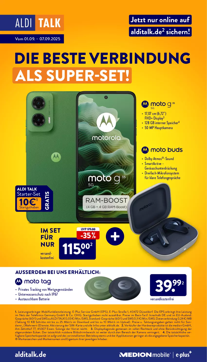 Aktueller Prospekt Aldi Nord - Von Montag - von 01.09 bis 06.09.2025 - strona 40 - produkty: aldi, aldi talk, aust, batterie, Betriebssystem, eis, erde, Germ, hardware, hauptkamera, kamera, ndk, reis, ring, rwe, sim, telefon, Ti, versandkostenfrei, wasser