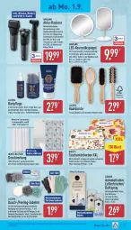 Gazetka promocyjna Aldi Nord - Von Montag - Gazetka - ważna od 06.09 do 06.09.2025 - strona 13 - produkty: akku, ambia, auto, bambus, beutel, bürste, dell, Duftspray, duschvorhang, eis, elle, gesichtspflege, gin, handschuhe, kosmetik, Kosmetikspiegel, leine, lufterfrischer, Mode, natur, Peeling, rasierer, Reinigung, reis, Ria, ring, Schal, schuhe, shampoo, spiegel, Tasche, taschen, taschentücher, Ti, tisch, tücher, usb, wasser, ZTE