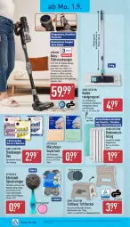 Gazetka promocyjna Aldi Nord - Von Montag - Gazetka - ważna od 06.09 do 06.09.2025 - strona 14 - produkty: adapter, akku, ambia, Behälter, beutel, Bodenplatte, dell, deo, edelstahl, elle, gin, handstaubsauger, hocker, latte, LG, mikrofaser, Mode, Optiwisch, reiniger, Reinigung, Ria, staubsauger, Stielstaubsauger, Teleskop, teleskopstiel, Ti, tuc, wandhalterung, ZTE