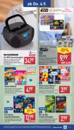Gazetka promocyjna Aldi Nord - Von Montag - Gazetka - ważna od 06.09 do 06.09.2025 - strona 21 - produkty: ball, Barbie, buch, Cien, dell, disney, elle, ente, Fußball, Garten, Hot Wheels, Kartenspiel, Kinder, Leuchte, leuchten, Malbuch, Mattel, Mode, Mp3, Radio, regal, rum, schoko, Spiele, Ti, Tiere, wasser, wassertank