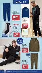 Gazetka promocyjna Aldi Nord - Von Montag - Gazetka - ważna od 06.09 do 06.09.2025 - strona 22 - produkty: Bau, baumwolle, bett, dell, eis, gin, hose, hosen, Jacke, Jogginghose, Jogginghosen, Mode, Ria, rwe, socken, sweatjacke, Ti, up2fashion, wolle