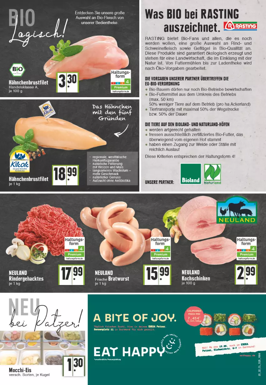 Aktueller Prospekt Edeka - Angebote der Woche - von 16.05 bis 21.05.2022 - strona 25 - produkty: asti, auer, Bau, Bauer, bio, bioland, bratwurst, brustfilet, decke, deka, eis, erde, filet, fisch, fleisch, Geflügel, hähnchenbrust, hähnchenbrustfilet, Kugel, mac, natur, naturland, nuss, Ofen, reis, rind, rinder, rwe, schwein, schweine, schweinefleisch, Sport, tee, Ti, Tiere, wein, weine, wolle, wurst