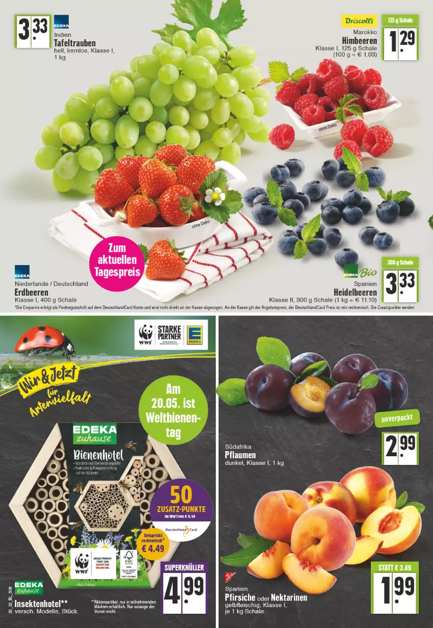 Aktueller Prospekt Edeka - Angebote der Woche - von 16.05 bis 21.05.2022 - strona 6 - produkty: angebot, angebotspreis, beere, beeren, deka, dell, deutschlandcard, eis, elle, erdbeere, erdbeeren, erde, fleisch, heidelbeere, heidelbeeren, himbeer, himbeere, himbeeren, LG, Mode, pflaume, pflaumen, reis, Schal, Schale, tafeltrauben, trauben