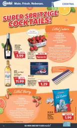 Gazetka promocyjna Combi - Prospekte - Gazetka - ważna od 29.04 do 29.04.2023 - strona 20 - produkty: ananas, aperitif, auer, beere, beeren, beutel, champagne, champagner, cocktail, ecco, eis, eiswürfel, erdbeere, erdbeeren, flasche, frizzante, frucht, garnier, Gewächshaus, gin, kirsch, kirsche, kirschen, küche, Küchen, leine, lillet, Mixer, prosecco, püree, reis, sauerkirschen, Schal, Schale, schweppes, Ti, Trinkhalme, wein, Wild, wild berry, würfel, ZTE