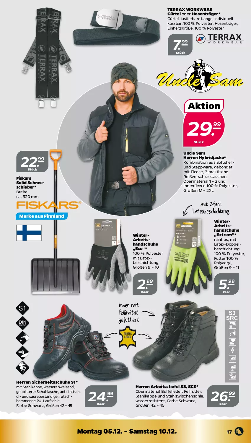 Aktueller Prospekt Netto - Woche 49 - von 05.12 bis 10.12.2022 - strona 17 - produkty: Brei, eis, elle, fiskars, handschuhe, hose, hosen, Jacke, Ria, schuhe, Stier, Tasche, taschen, Ti, tisch, wasser