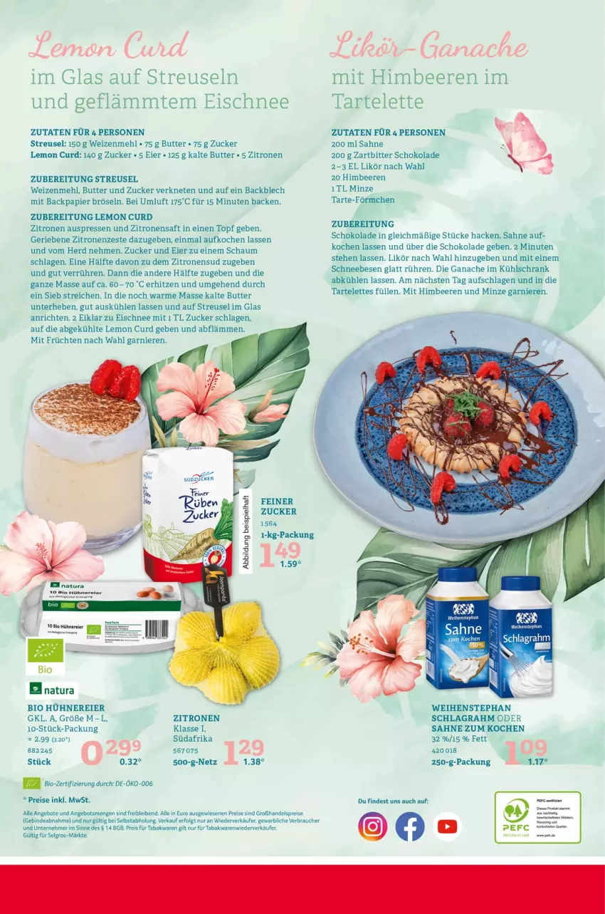 Aktueller Prospekt Selgros - Sommerrezepte - von 11.07 bis 24.07.2024 - strona 8 - produkty: acer, angebot, angebote, Anrichte, beere, beeren, bio, butter, deit, eier, eis, früchte, früchten, garnier, himbeer, himbeere, himbeeren, hühner, kühlschrank, LG, likör, mehl, minze, natur, natura, papier, Rauch, reis, saft, sahne, Schal, schlagrahm, Schneebesen, schoko, schokolade, Schrank, Tartelettes, Ti, topf, weihenstephan, weizenmehl, Wild, zitrone, zitronen, zitronensaft, zucker