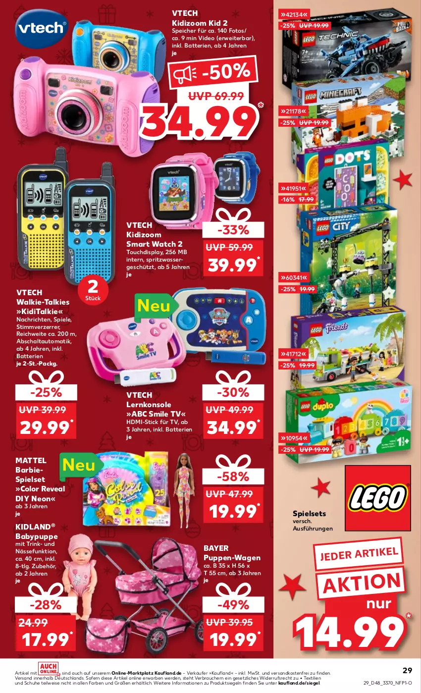 Aktueller Prospekt Kaufland - von 01.12 bis 07.12.2022 - strona 29 - produkty: auto, Barbie, batterie, batterien, deo, eis, erde, HDMI, LG, Mattel, ndk, Puppe, Rauch, rwe, Schal, schuhe, Spiele, Ti, versandkostenfrei, wasser