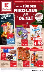 Gazetka promocyjna Kaufland - Gazetka - ważna od 07.12 do 07.12.2022 - strona 1 - produkty: angebot, angebote, Bau, beutel, brezel, creme, eier, eimer, eis, ente, kakao, Kinder, kuchen, Kugel, Lebkuchen, lindt, mandel, mandeln, milch, milka, milka schokolade, navelina, orange, orangen, schoko, schoko-bons, schokolade, schokoladen, Ti, vollmilch, Zartbitterschokolade, ZTE