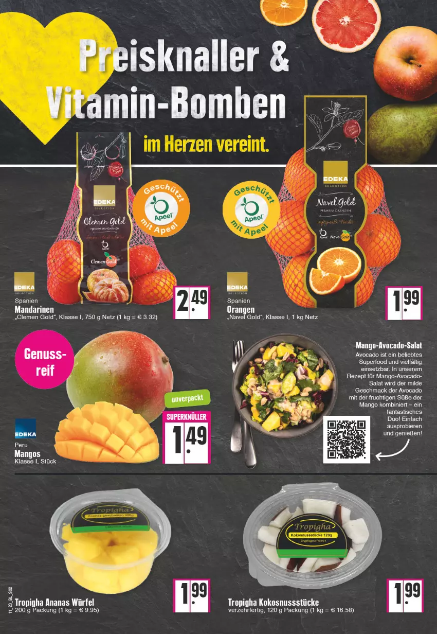 Aktueller Prospekt Edeka - Angebote der Woche - von 13.03 bis 18.03.2023 - strona 2 - produkty: avocado, bier, Biere, deka, eis, frucht, kokos, kokosnuss, mac, mandarine, mandarinen, mango, mangos, nuss, orange, orangen, reis, rezept, salat, Ti