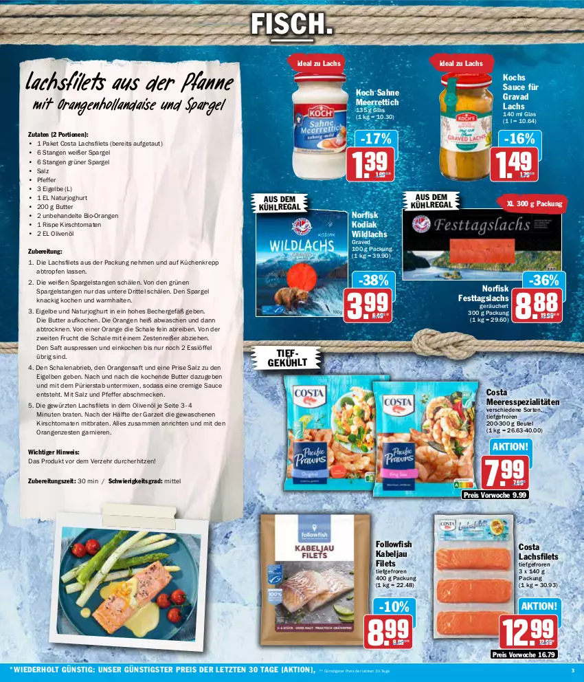 Aktueller Prospekt Aez - Prospekte - von 25.03 bis 30.03.2024 - strona 3 - produkty: Anrichte, aus dem kühlregal, Becher, beutel, bio, braten, Brei, brie, butter, eis, filet, filets, fisch, followfish, frucht, garnier, gewürz, grüner spargel, hollandaise, joghur, joghurt, kirsch, küche, Küchen, kühlregal, lachs, lachsfilet, lachsfilets, Löffel, meerrettich, natur, naturjoghurt, olive, oliven, olivenöl, orange, orangen, orangensaft, pfanne, pfeffer, regal, reis, Rettich, saft, sahne, salz, sauce, Schal, Schale, Soda, spargel, Spezi, Ti, tomate, tomaten, Wild, wildlachs, ZTE