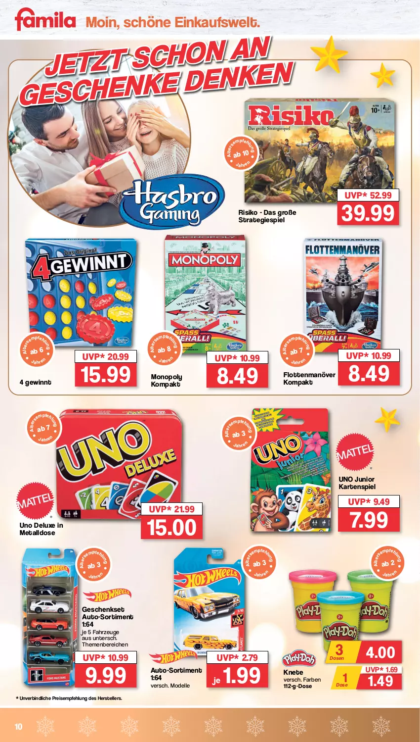 Aktueller Prospekt Famila - Prospekte - von 23.10 bis 28.10.2023 - strona 10 - produkty: auto, dell, eis, elle, geschenkset, Kartenspiel, Mode, reis, teller, Ti