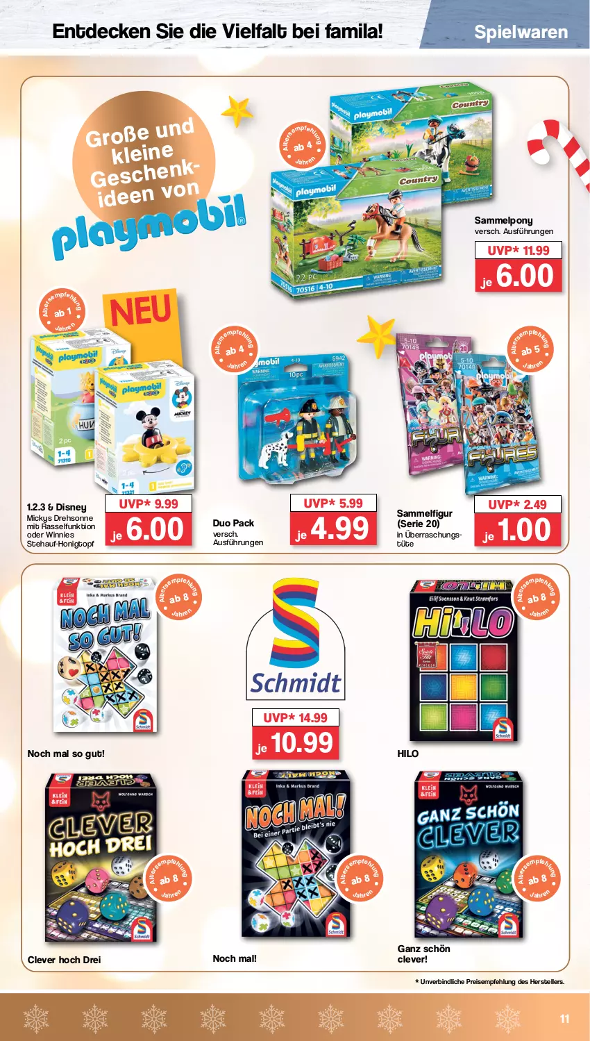 Aktueller Prospekt Famila - Prospekte - von 23.10 bis 28.10.2023 - strona 11 - produkty: decke, disney, eis, elle, honig, reis, spielwaren, teller, Ti, topf, Tüte