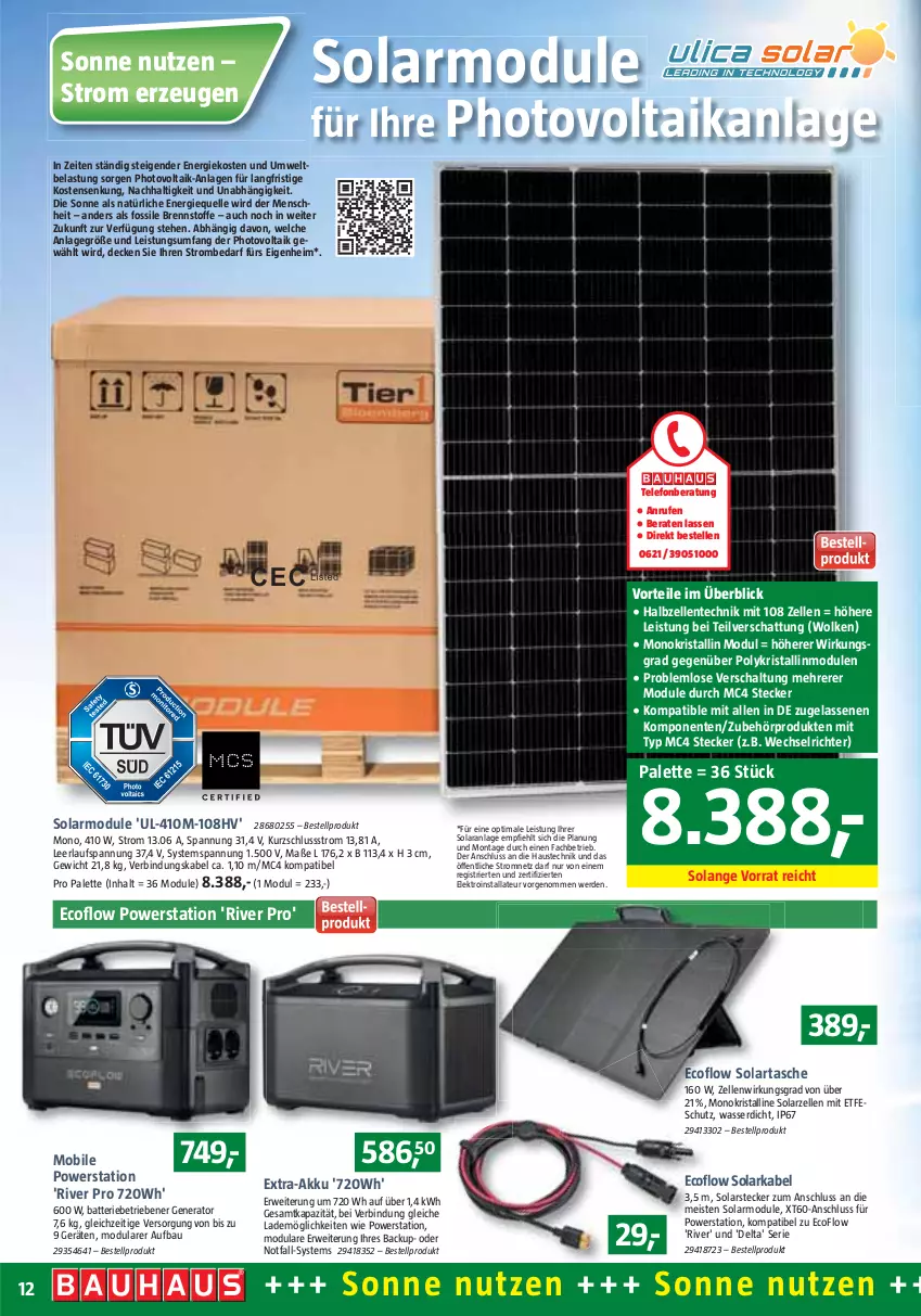 Aktueller Prospekt Bauhaus - Prospekte - von 03.09 bis 01.10.2022 - strona 12 - produkty: akku, aust, batterie, Bau, decke, eis, Elektro, elle, ente, erde, Palette, rwe, Schal, Tasche, telefon, Ti, wasser