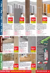Gazetka promocyjna Bauhaus - Prospekte - Gazetka - ważna od 01.10 do 01.10.2022 - strona 29 - produkty: aqua, asti, Bad, Bau, brie, bürste, Dämmunterlage, eis, elle, Heizungen, Holz, küche, lack, laminat, landhausdiele, Laufen, Logoclic, natur, ring, Schal, Sockelleiste, Ti, tisch, wasser