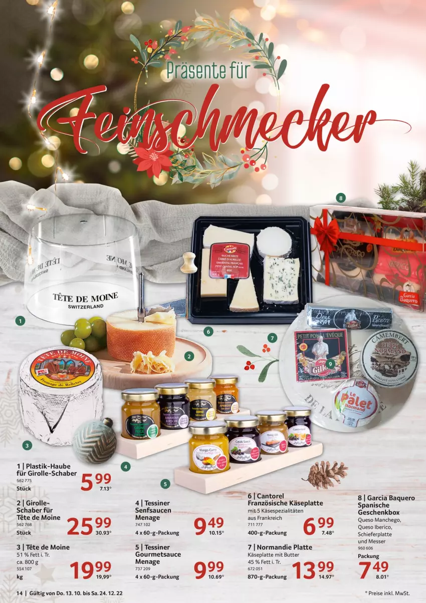 Aktueller Prospekt Selgros - Praesente - von 13.10 bis 24.12.2022 - strona 14 - produkty: asti, butter, eis, Geschenkbox, Käse, latte, Manchego, messer, reis, rel, sauce, saucen, senf, Spezi, Ti