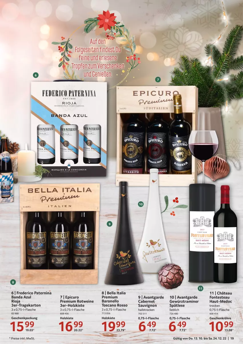 Aktueller Prospekt Selgros - Praesente - von 13.10 bis 24.12.2022 - strona 19 - produkty: cabernet, eis, flasche, geschenkpackung, gewürz, Holz, reis, rioja, rotwein, sauvignon, Ti, wein, weine