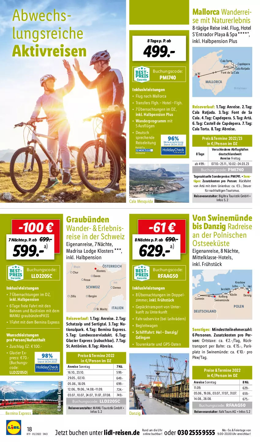 Aktueller Prospekt Lidl - Themenflyer Mai 2022 - von 14.05 bis 13.07.2022 - strona 18 - produkty: axe, bestpreis, Brei, buch, Cap, eier, eis, elle, Fahrrad, GPS, inklusivleistungen, LG, natur, reis, reiseveranstalter, reiseverlauf, Sport, Ti, uhr, wasser