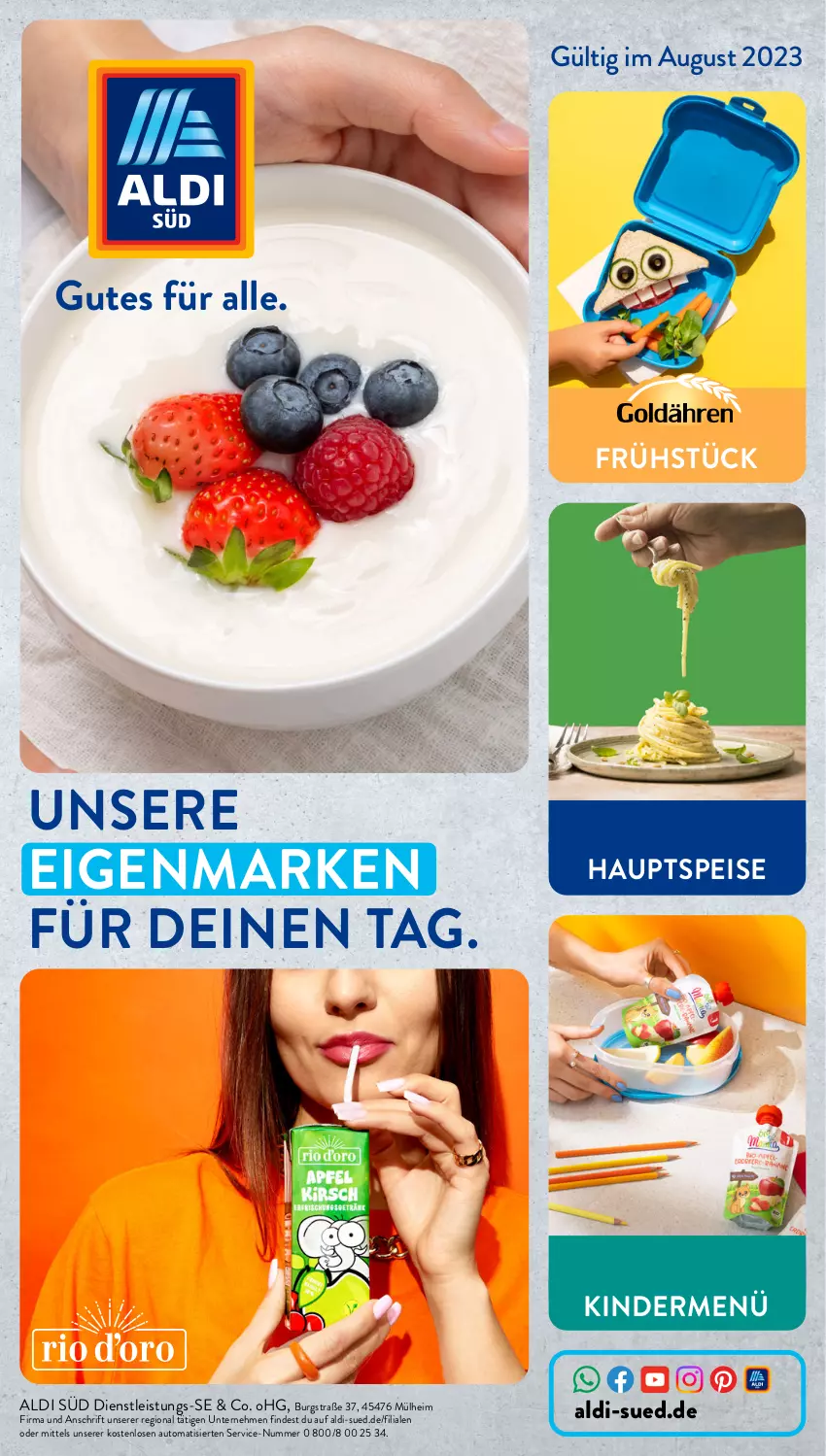 Aktueller Prospekt AldiSud - Entdecke unser Sortiment - von 01.08 bis 31.08.2023 - strona 1 - produkty: aldi, auto, eis, Kinder, Ti