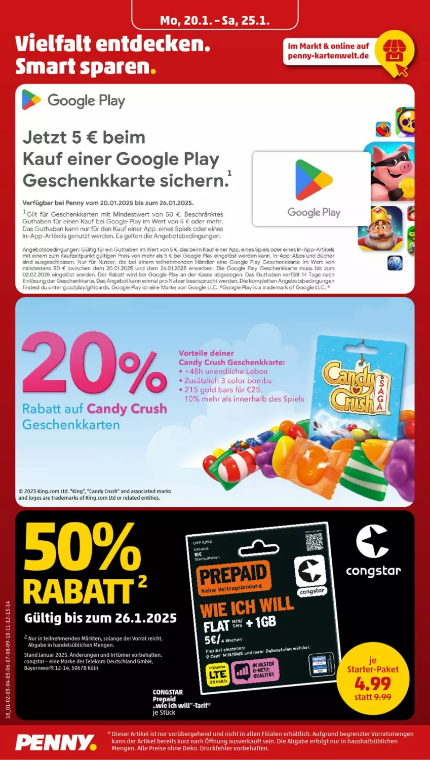 Aktueller Prospekt Penny - Prospekte - von 20.01 bis 25.01.2025 - strona 18 - produkty: angebot, buch, congstar, elle, erde, google play, rel, Ti