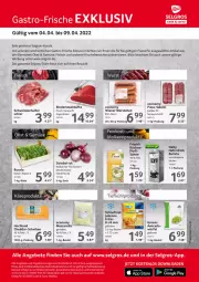 Gazetka promocyjna Selgros - Gastroangebote - Gazetka - ważna od 09.04 do 09.04.2022 - strona 1 - produkty: avocado, beutel, cheddar, cola, eis, fleisch, google play, hafer, hochland, küche, Küchen, LG, mozzarella, obst, pizza, pommes, Pommes Frites, reis, rel, rind, rinder, Rindersteak, rucola, sac, sahne, salami, schwein, schweine, steak, steakhüfte, Ti, Tiere, wein, weine, wiener, wiener würstchen, würfel, würstchen, zwiebel