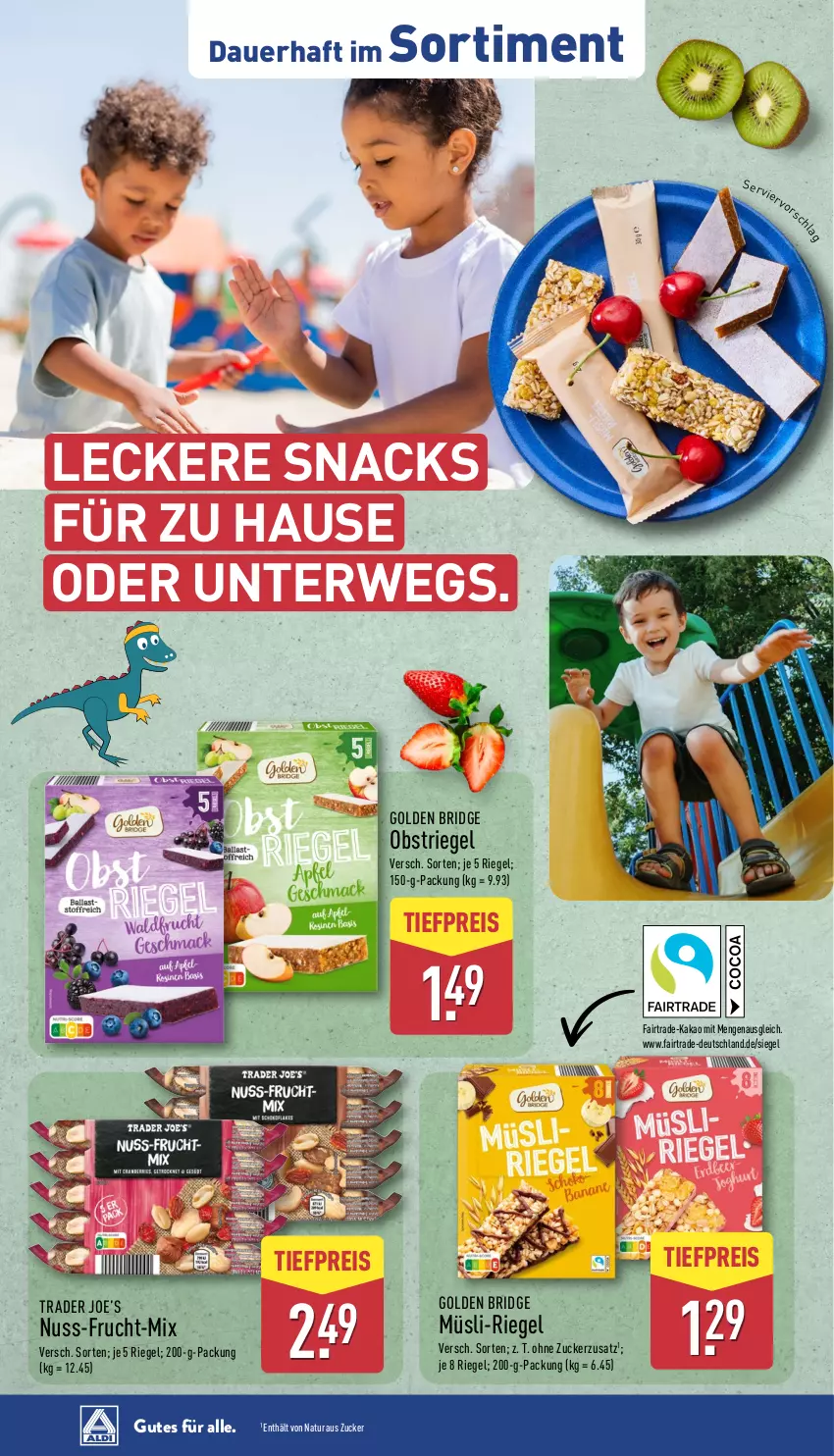 Aktueller Prospekt Aldi Nord - Von Montag - von 19.05 bis 24.05.2025 - strona 38 - produkty: auer, eis, frucht, kakao, müsli, natur, nuss, obst, reis, riegel, rwe, snack, snacks, Ti, tiefpreis, zucker