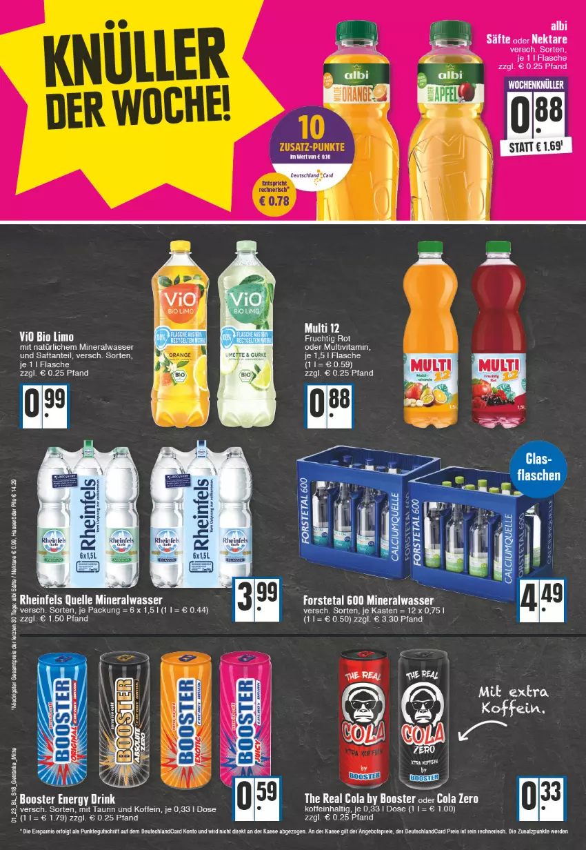 Aktueller Prospekt E Center - Angebote der Woche - von 02.01 bis 07.01.2023 - strona 18 - produkty: Alwa, cola, eis, elle, ente, flasche, Forstetal, frucht, hasseröder, LG, mineralwasser, Nektar, pils, reis, rheinfels quelle, saft, säfte, tee, Ti, vita, wasser, ZTE