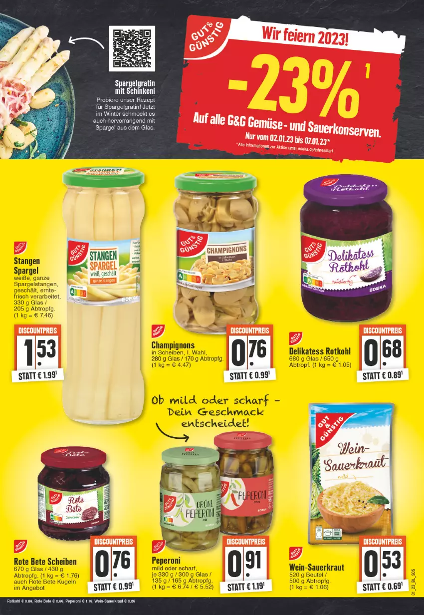 Aktueller Prospekt E Center - Angebote der Woche - von 02.01 bis 07.01.2023 - strona 5 - produkty: bier, Biere, deka, Kraut, LG, peperoni, Peroni, rezept, rote bete, rotkohl, spargel, Ti, wein